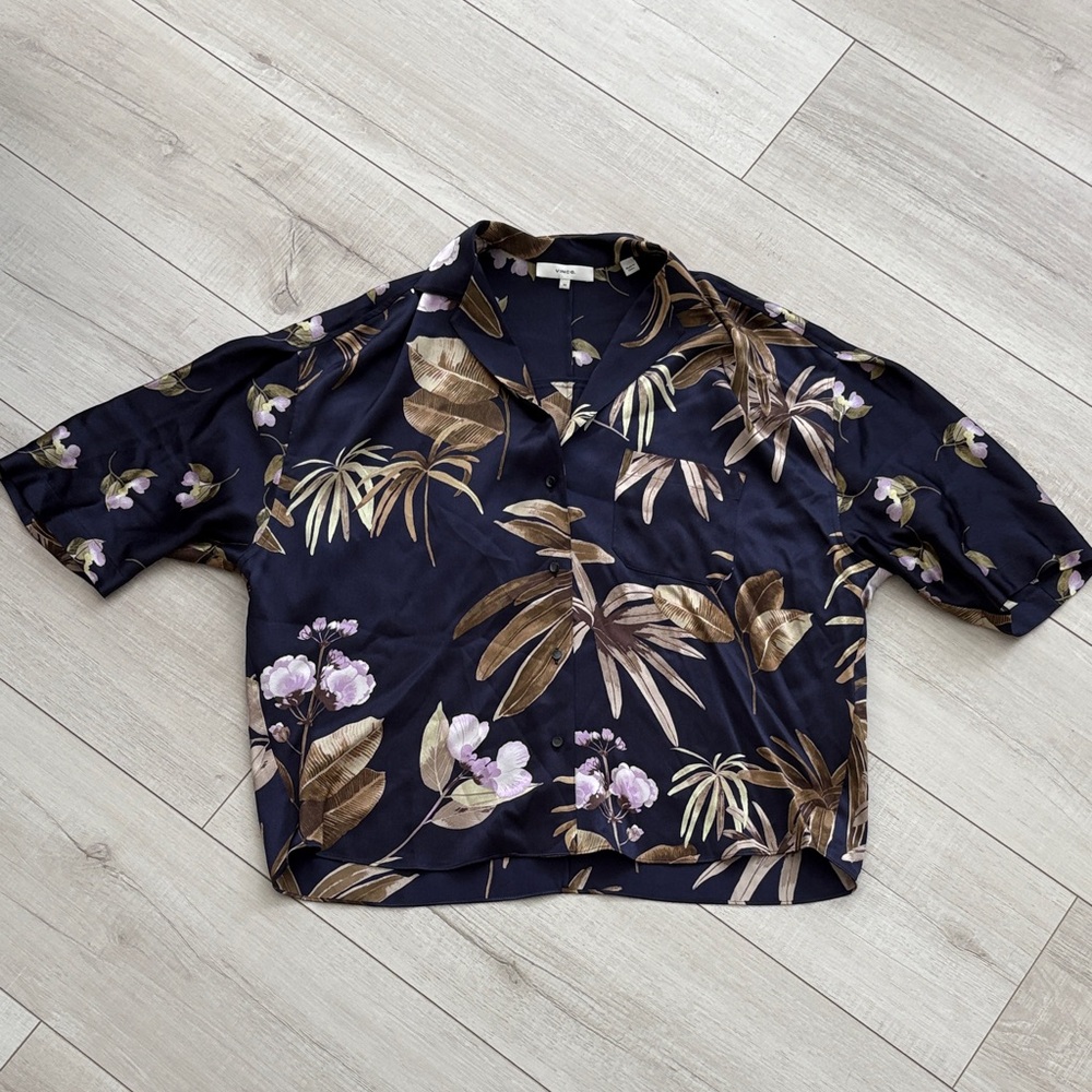 Vince silk floral blouse size XS